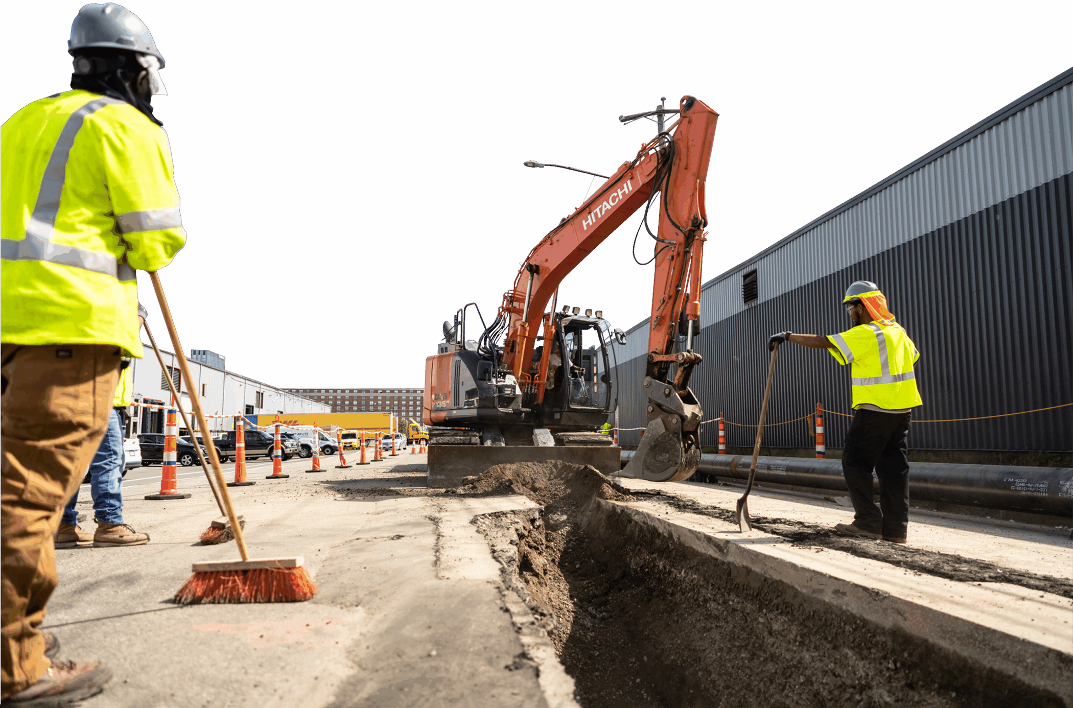 solid colored excavator